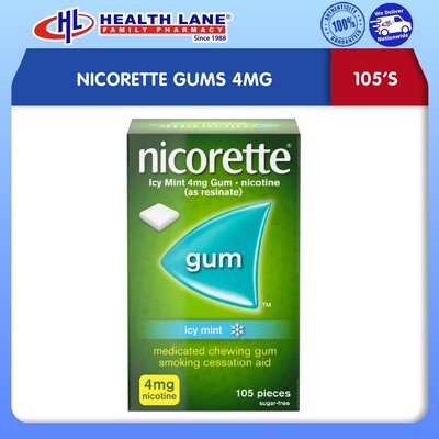 NICORETTE GUMS 4MG (105'S)
